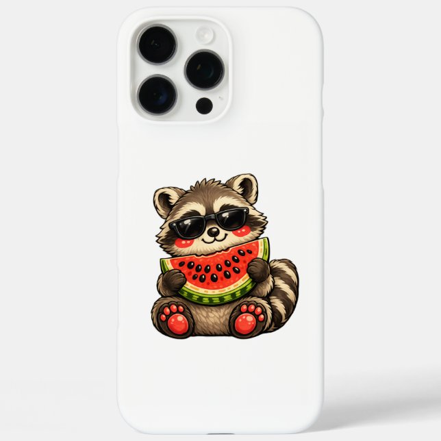 Süßer Waschbär mit Wassermelone Case-Mate iPhone Hülle (Rückseite)