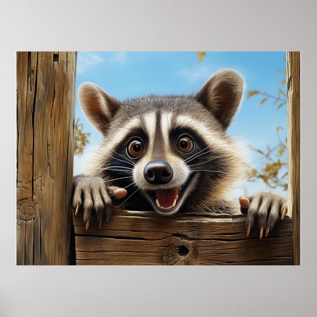 Süßer Waschbär Poster (Vorne)