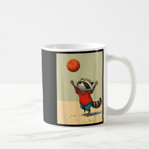 Süßer Waschbär trägt lustiges Basketball-Cartoon-D Kaffeetasse