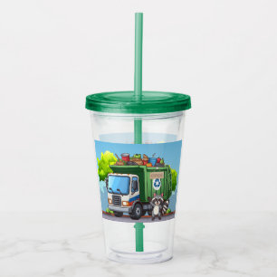 Süßer Waschbär und "Food"-Truck Acryltrinkbecher