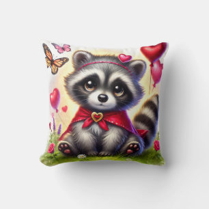 Süßer Waschbär – Valentins-Kissen Kissen