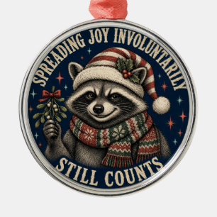 Süßer Waschbär zum Fest Ornament Aus Metall