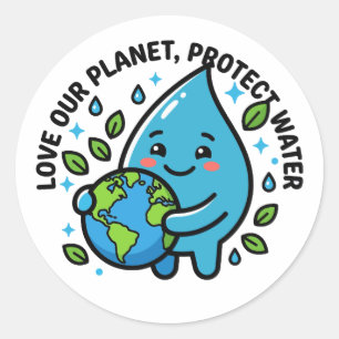Süßer Wasser-Tropfen Earth Day Planet Aufkleber