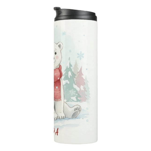 Süßer Wasserfarb-Eisbär-Winter  Thermosbecher (Nach rechts gedreht)