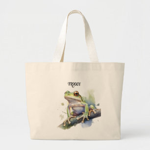 Süßer Wasserfarb-Laubfrosch, individuell Jumbo Stoffbeutel