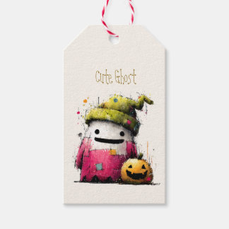 Süßer Wasserfarb-Patchwork-Geister-Halloween Geschenkanhänger