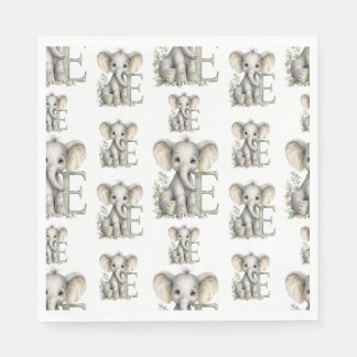 Süßer Wasserfarbe-Baby-Tier-Alphabet-Elefant Serviette
