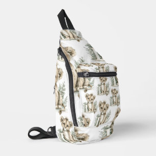 Süßer Wasserfarbe-Baby-Tier-Alphabet-Löwe Crossbody Bag