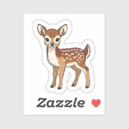 Süßer Wasserfarbe-Babyhirsch-Sticker Aufkleber