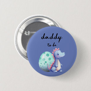 Süßer Wasserfarbe-Kleiner-Dinosaurier-Bald-Vater-B Button