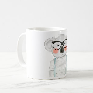 Süßer Wasserfarbekoala mit Brille Kaffeetasse