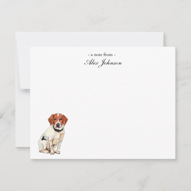 Süßer Wasserfarben-Beagle-Hund Flat  Dankeskarte (Vorderseite)