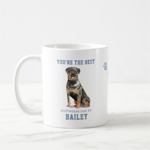 Süßer Wasserfarben-Bester-Rottweiler-Hund-Vater Kaffeetasse