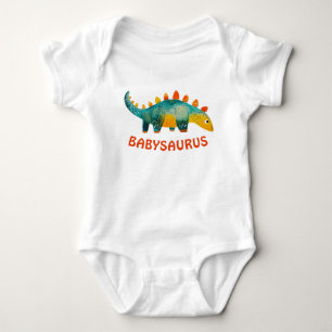 Süßer Wasserfarben-Dinosaurier Babysaurus Baby Strampler