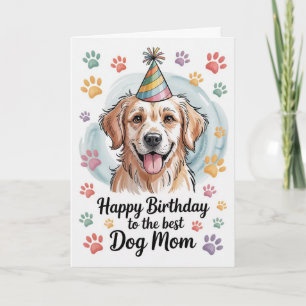 Süßer Wasserfarben-Golden-Retriever-Hundemama-Gebu Karte