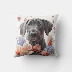 Süßer Wasserfarben-Great-Dane-Hund Kissen