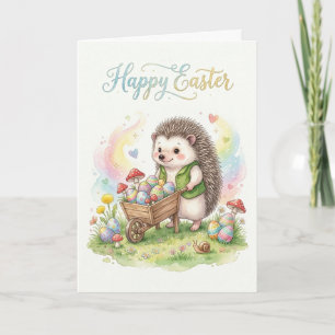 Süßer Wasserfarben-Igel-Ostern Karte