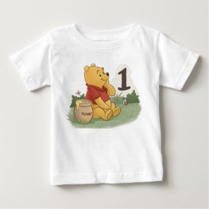 Süßer Wasserfarben-Teddybär zum ersten Geburtstag Baby T-shirt