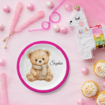 Süßer Wasserfarben-Winter-Teddybär Rosa Mädchen Ge