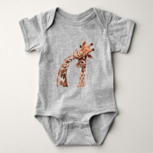 Süßer Wasserfarbengiraffe Tier Baby-Body Baby Strampler