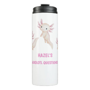 Süßer Watercolor Axolotl Fragen Personalisierter K Thermosbecher