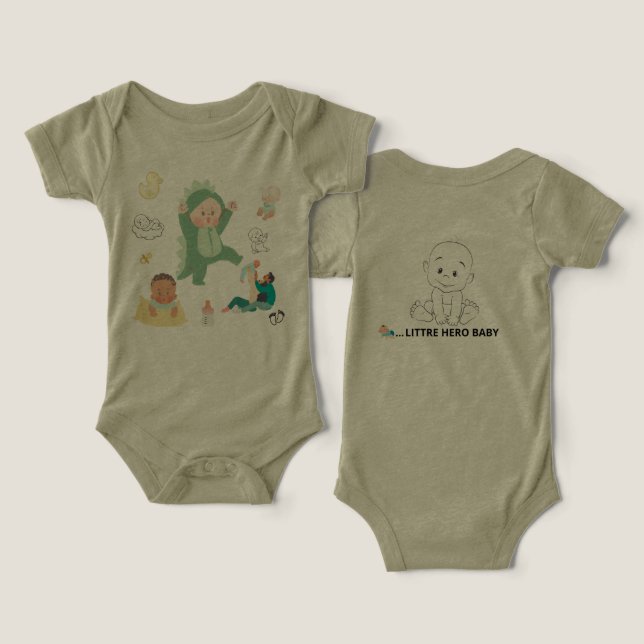 Süßer & weicher Baby-Einteiler – Bella+Canvas Tri- (Design Vorderseite & Rückseite)