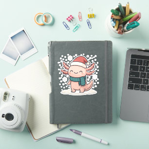 Süßer Weihnachts-Axolotl-Aufkleber Kawaii Winter Aufkleber