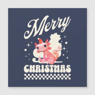 Süßer Weihnachts Axolotl Frohe Weihnachten Magnetkarte