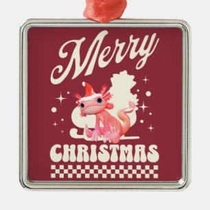 Süßer Weihnachts Axolotl Frohe Weihnachten Ornament Aus Metall