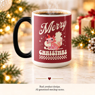 Süßer Weihnachts Axolotl Frohe Weihnachten Verwandlungstasse
