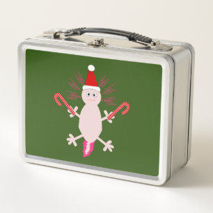 Süßer Weihnachts Axolotl Metall Brotdose