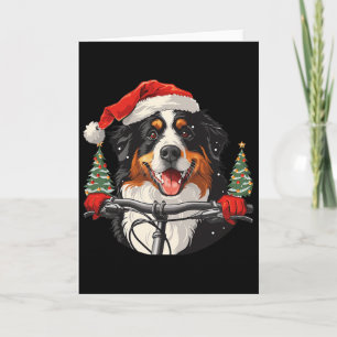 Süßer Weihnachts-Berner Sennenhund fährt Fahrrad Karte