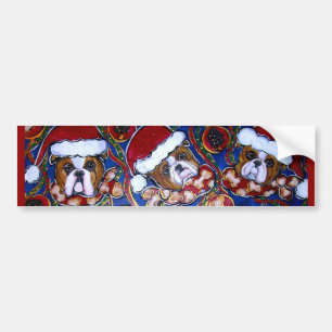 Süßer Weihnachts-Bulldogge-Aufkleber Autoaufkleber