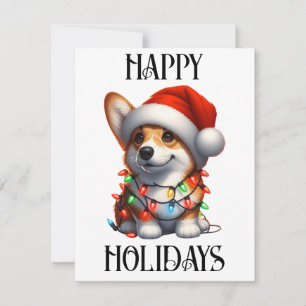 Süßer Weihnachts-Corgi Feiertagskarte
