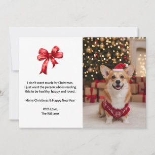 Süßer Weihnachts-Corgi-Hund Individuelle Foto Feiertagskarte