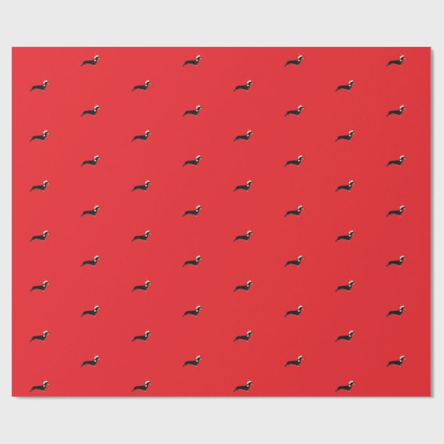 süßer Weihnachts-Dachshund  Geschenkpapier (Flach)