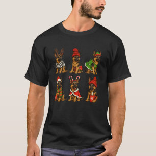Süßer Weihnachts-Deutscher-Schaferhund-Feiertag Lu T-Shirt