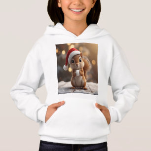Süßer Weihnachts-Eichhörnchen-Hoodie für Mädchen Hoodie