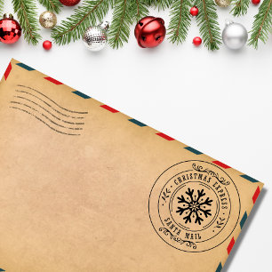 Süßer Weihnachts-Express-Santa-Post-Schneeflocke Gummistempel