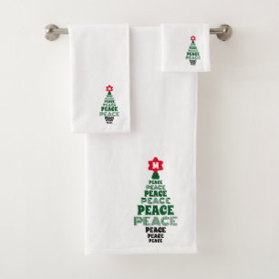 Süßer Weihnachts-Friedensbaum mit individuellem An Badhandtuch Set