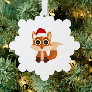 Süßer Weihnachts-Fuchs-Cartoon-Feiertags-Tier Fest Ornament Karte