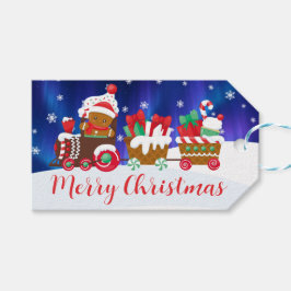 Süßer Weihnachts-Gingerbread-Zug und Geschenke Geschenkanhänger