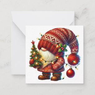 Süßer Weihnachts-Gnom Mitteilungskarte