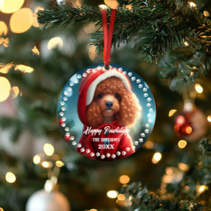 Süßer Weihnachts Hund Glückliche Feiertage 2-seiti Ornament