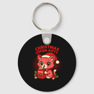 Süßer Weihnachts-Kakao-Kitty  Schlüsselanhänger