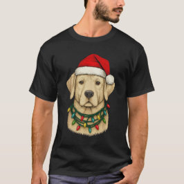 Süßer Weihnachts-Labrador mit Santa-Hut und Feiert T-Shirt