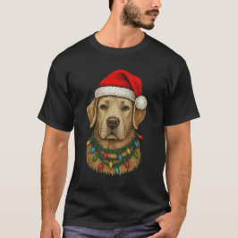 Süßer Weihnachts-Labrador mit Santa-Hut und Feiert T-Shirt