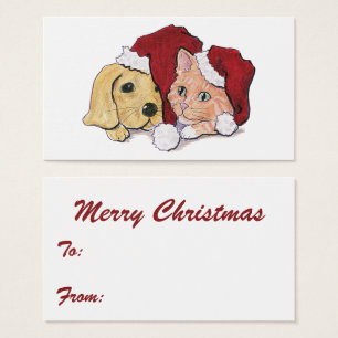 Süßer Weihnachts-Labrador-Welpe und orange getiger
