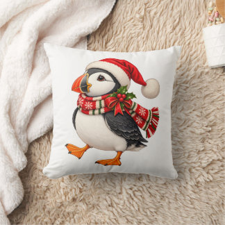 Süßer Weihnachts-Papageientaucher-Santa-Festivus-V Kissen