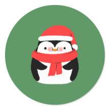 Süßer Weihnachts-Pinguin in Santa-Mütze individuel
